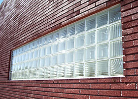 Glass block window.